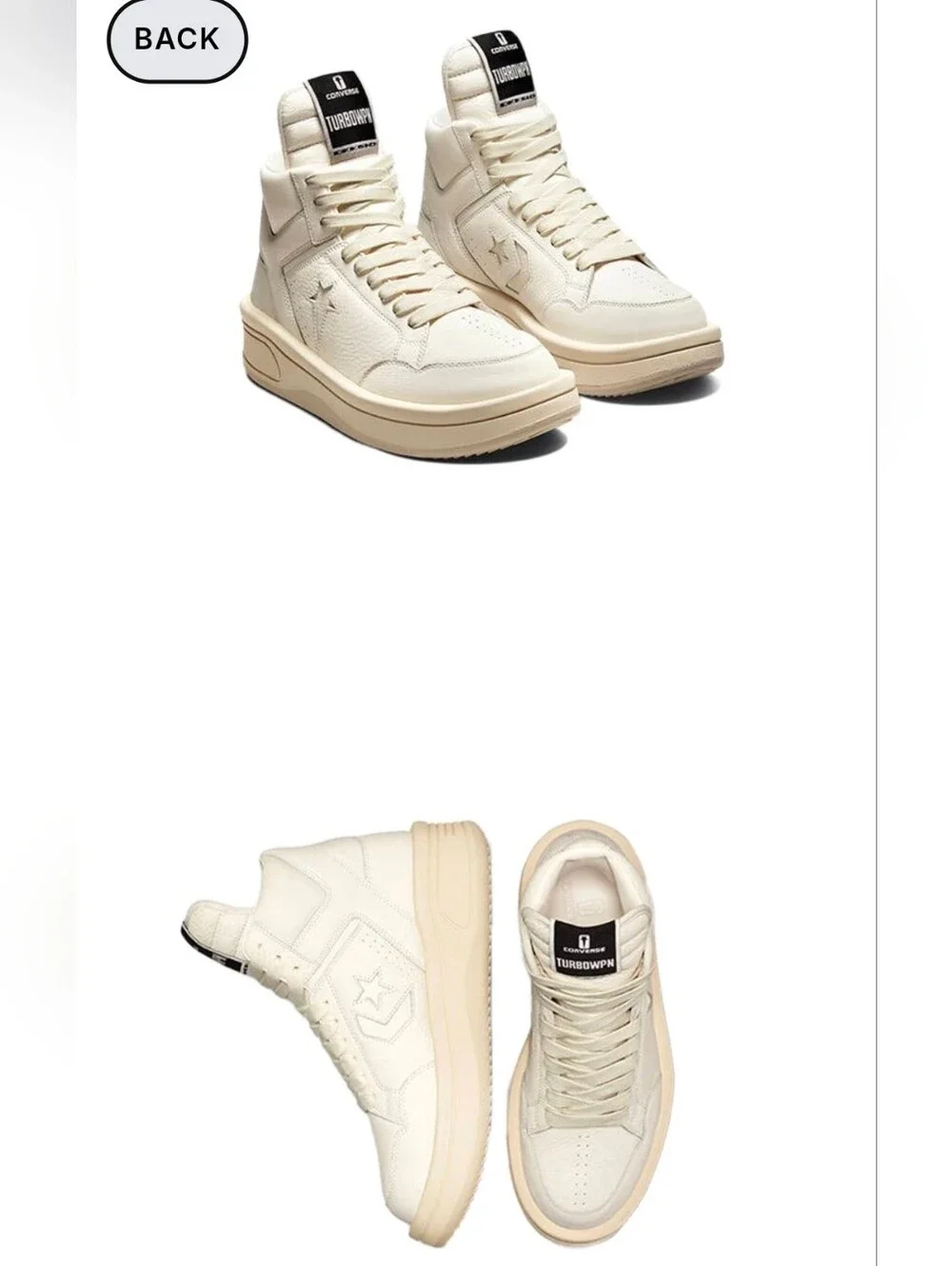 Converse x Rick Owens TURBOWPN Mid 'Egret'Men's
